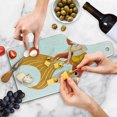 thumbnail image 4 of Underwater Cutting Board, Cartoon Mermaid Riding on Goldfish Swimming Animals Happy, Decorative Tempered Glass Cutting and Serving Board, Wine Bottle Shape, Orange Marigold White, by Ambesonne, 4 of 5