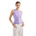 thumbnail image 4 of Camiseta sin mangas SUUKSESS para mujer, chaleco sexy acanalado Y2K, color morado, talla M, 4 of 6