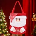 thumbnail image 2 of Christmas Knitted Gift Bag, Red Snowman Candy Tote Bag with Handles, Reusable Knit Cloth Holiday Gift Sack for Candy, Small Presents, and Christmas Decorations, 2 of 5