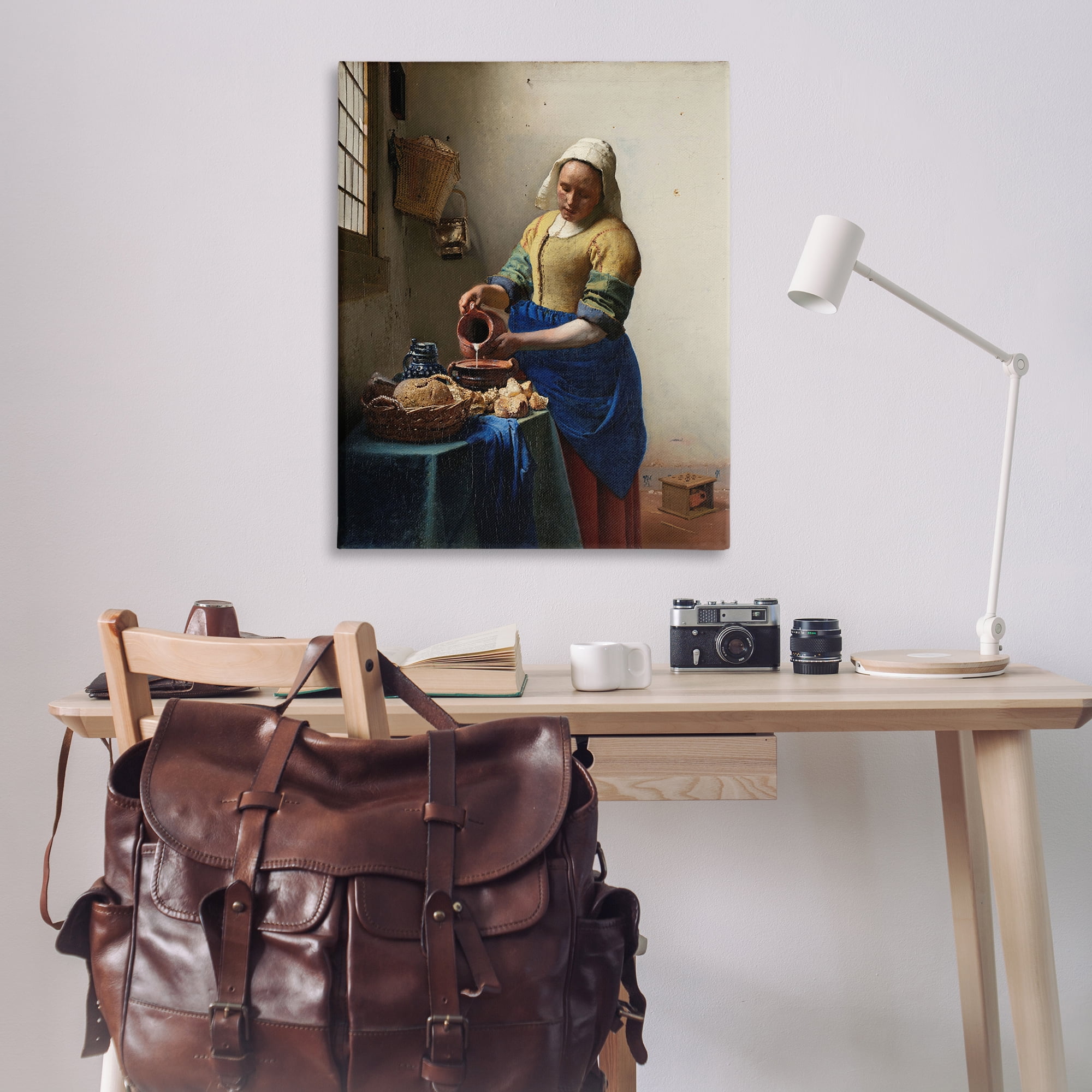 Stupell Industries Classical Vermeer The Milkmaid People Painting Wrapped Canvas Art Print Wall Art, 36 x 48