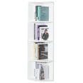 thumbnail image 3 of Durable 4-Tier Wooden Corner Bookshelf, Perfect for Tiny Home, Office Space, Living Room, Shelves for Bedroom, Classroom, and Library Shelving Needs, White, 3 of 8