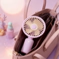 thumbnail image 3 of PoyoKee Portable Fan, 3 Speeds Usb Rechargeable Mini Handheld Fan, Small Desk Fan for Travel Essentials Classroom Camping, 7 in - Pink, 3 of 6