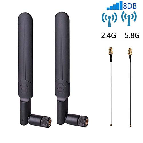 9dBi 2.4GHz WiFi RP-SMA Omni Antenna with IPX U.FL to RP-SMA Adapter Cable 15cm 