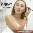 thumbnail image 2 of Majestic Bombay Fine Point Tweezers for Ingrown Hair Removal Needle Nose Tweezers with Black Band, 2 of 8