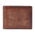 thumbnail image 1 of Cartera Fossil Derrick de piel con bloqueo RFID, plegable, marrón, 1 of 4