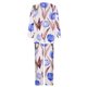 thumbnail image 5 of Puntoco Traje De Pantalón Y top De Cuello Redondo De Manga Larga Con Estampado Informal De Verano Para Mujer Azul Claro Xxxl, 5 of 5