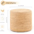 thumbnail image 3 of Casa Pura Furniture Handwoven Natural Pouf Ottoman Water Hyacinth Footstool Round Outdoor Ottomans for Living Room Entryway, Natural, 3 of 6