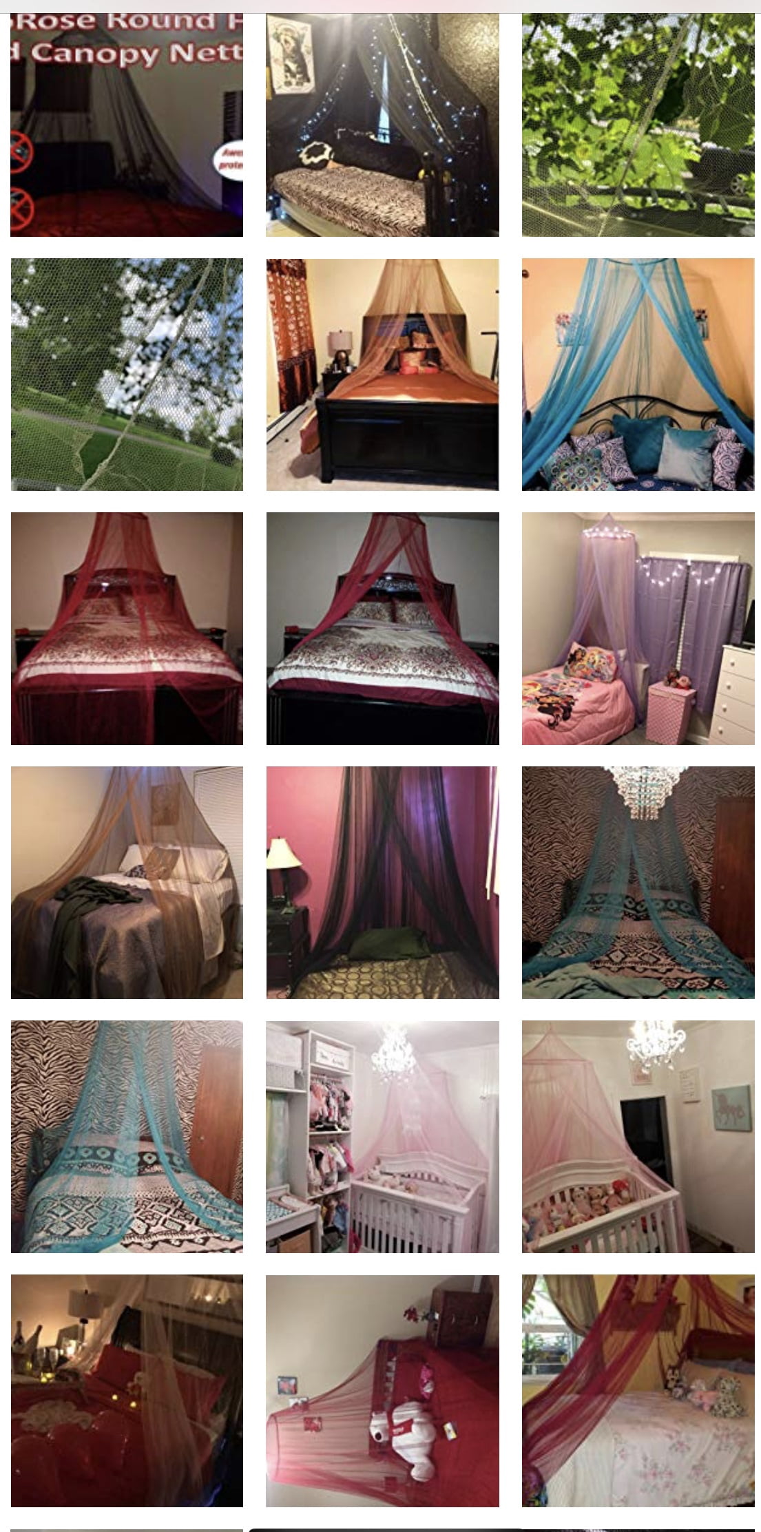 OctoRose® Round Hoop Bed Canopy Mosquito Net Fit Crib, Twin, Full, Queen, King