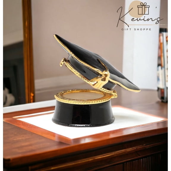 Ceramic Graduation Hat Hinge Box 2.75x2.625