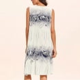 thumbnail image 4 of Vestidos de verano qucoqpe para mujer 2022, vestido bohemio informal de moda para mujer, vestido midi floral de cuello redondo de talla grande, vestido playero holgado sin mangas., 4 of 5