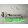 thumbnail image 3 of Ahgly Company Indoor Round Patchwork Emerald Green Transitional Area Rugs, 5' Round, 3 of 4
