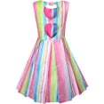 thumbnail image 2 of Robe Fille Rayée Forme Cœur Dos Rose Fête 6 Ans, 2 of 8