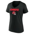 thumbnail image 2 of Women's Travis Kelce Black Kansas City Chiefs Team Wordmark Player Name & Number V-Neck T-Shirt, 2 of 3