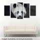 thumbnail image 2 of Cuadro decorativo para Sala, Comedor y Recamara, Blanco y Negro, Oso Panda, Animales, minimalista, moderno, elegante, juego de 5 piezas, 2 of 3