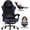 Velvet/Blue, variant on Gaming Chair Velvet Fabric Pocket Spring Cushion,Reclining Gamer Chair,Ergonomic Game Chair with Footrest,Headrest,Red