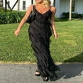 thumbnail image 4 of Women‘s Elegant Evening Long Prom Dress V-Neck Backless Ruffle Split Maxi Gown for Beach Party Wedding, 4 of 6