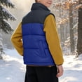 thumbnail image 5 of Boys Quilted Vest Outwear Warm Fashion Casual Full Zip Winter Sleeveless Jacket Blue 12, 5 of 5