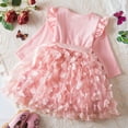 thumbnail image 7 of WOYY Toddler Girls Long Sleeve Ruffle Mesh Dress with 3D Flower Appliques, Sizes 1-6, 7 of 7