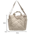 thumbnail image 2 of Yucurem Winter Shoulder Bag Quilted Rhombic Lattice Women Handbags for Work (White), 2 of 10