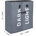 thumbnail image 2 of Double Laundry Bag, Large Foldable Laundry Basket, Collapisable Laundry Hamper, Folding Washing Storage Bin, (Dark Grey), 2 of 7