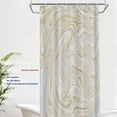 thumbnail image 6 of White Abstract Marble Decor Shower Curtain,Cream Ink Bathroom Decor Polyester Fiber Plastic Rings Quick-Drying Waterproof for Bathtubs/Bathroom, 72x36 inches, 6 of 6