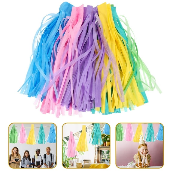 GOOHOCHY Colorful Paper Tassel Banner for Decor Made of Paper Assorted Color Suitable for Party Weddings