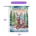 thumbnail image 5 of Merry Christmas Santa Reindeer Antlers Devon Rex Sleigh Xmas Winter Holiday House Flag 28x40in Double Sided Cat Lover Kitten Owner Gifts Outdoor Decor - 00023, 5 of 5
