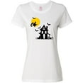 thumbnail image 3 of Inktastic Halloween Haunted House Witch and Bats Women's T-Shirt, 3 of 5