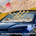thumbnail image 6 of Xixirimido Car Windshield Sun Shade Foldable Sun Visor for Front Window Sunshade Universal Fit Most Truck SUV Vans Car Interior Accessories, Starfish Shell Conch Woodgrain, 6 of 8