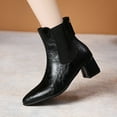 thumbnail image 5 of Fashionable Pointed Toe Short Boots for Women Thick Heel Elegant Casual Versatile Footwear for Fall and Winter Style, 5 of 6