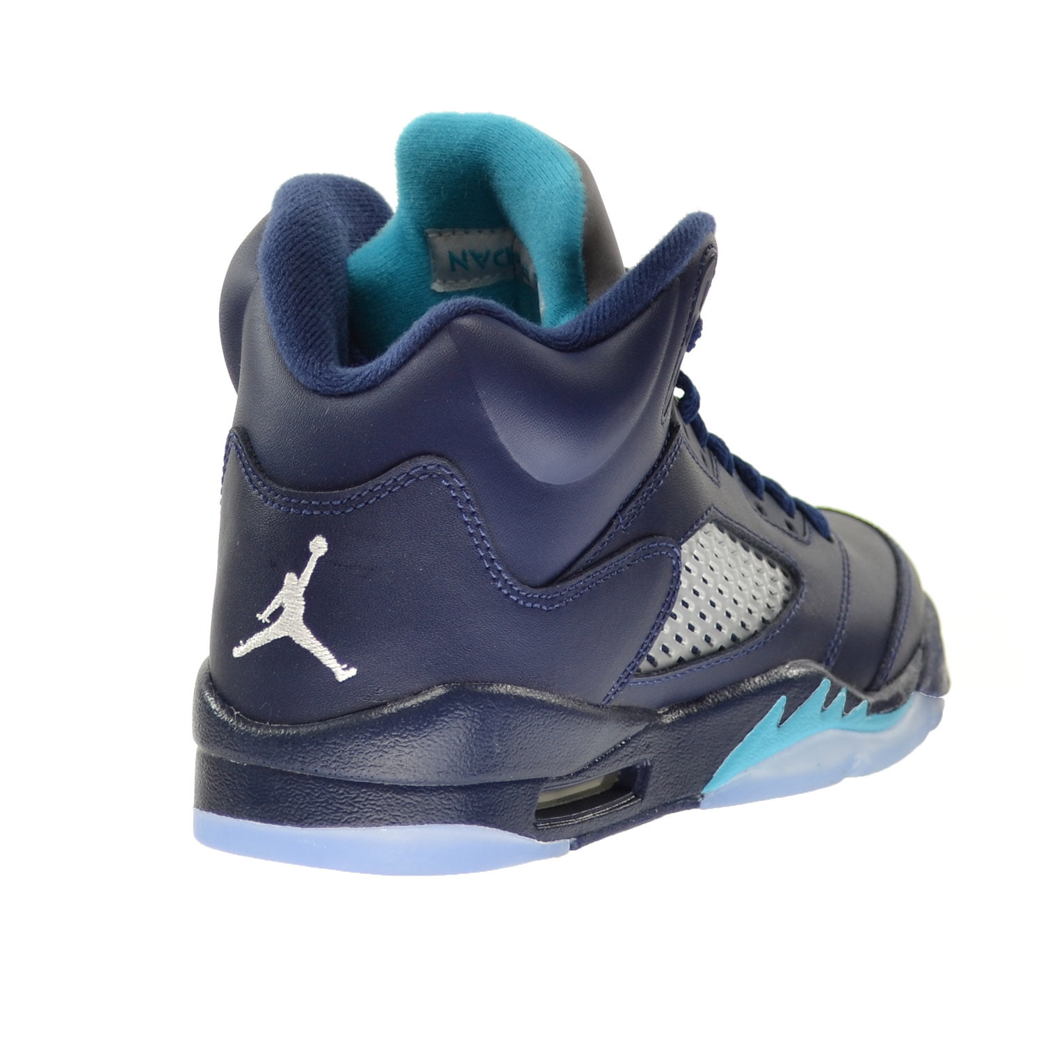 Air Jordan 5 Retro BG Big Kid's Shoes Midnight Navy/Turquiose Blue/White  440888-405 (6.5 M US)