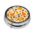 thumbnail image 2 of ZICANCN Round Pill Box Organizer with 3 Compartment, Fall Mushroom Pumpkin Pine Nuts Portable Travel Pill Cases for Pocket or Purse, 2 of 6