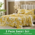 thumbnail image 3 of Gogreen 4PC Deep Pocket Twin Sheet Set Fit 14", 100% Cotton Breathable Super Soft Twin Size Sheet Set, Luxury Hotel Style Home Decor Twin Bed Sheet Set, Gift for Women, Men - Green Leaves, 3 of 12