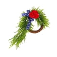 thumbnail image 2 of Patriotic Wreath for Front Door Red White Blue, Round Polyester Artificial Flower Decoration for 4th of July Memorial Day American Flag Summer, Farmhouse Porch Wall Decor, 2 of 7