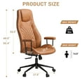 Ergonomic Leather Office Chair, High Back Home Office Chair, Mid
