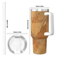 thumbnail image 4 of 40zo Ice Bar Cup With Handle Double Insulation Large Capacity Rust Prevention For Daily Travel And Other Scenes Sandybrown Marble_1, 4 of 8