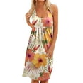 thumbnail image 3 of Robe Femme robe d'Été Courte Décontractée Col Débardeur Plage Robe d'Été Imprimée Robe Femme Ronde Adulte Vêtements Femme Jaune Taille P, 3 of 6