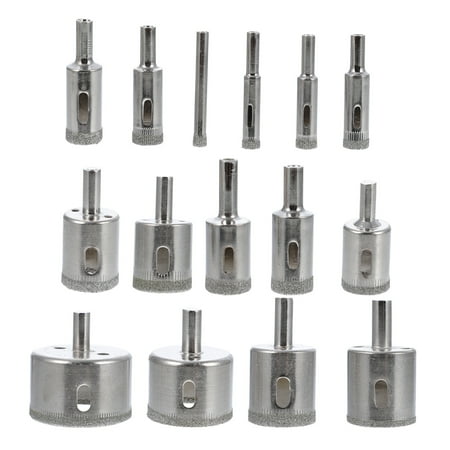 

15pcs Drilling Hole Saws Cutting Kit 6-50mm Diamond Coated Hole Saws Cutter Kit