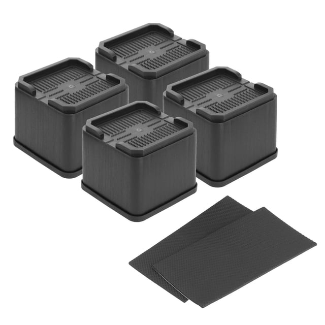 Accesorios de cama resistentes, elevadores de muebles para sillas de escritorio Negro