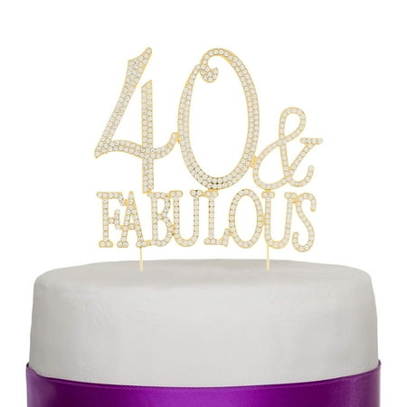40 Fabulous Cake Topper For 40th Birthday Gold Party Supplies