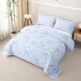 thumbnail image 3 of Erosebridal Blue Princess Bowknot Bed Spread Queen,Girls Cute Coquette Bowtie Theme Queen Coverlet Set For Kids,3-Piece, 3 of 7