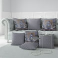 thumbnail image 5 of Mughal Paradise Indoor/Outdoor Pillow in Gray 26x26, 5 of 7
