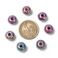 thumbnail image 7 of Handmade Porcelain European Beads Large Hole Beads Pearlized Rondelle Orchid 12x9mm Hole: 4mm, 7 of 7