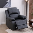 thumbnail image 4 of Leather Recliner Chair, Reclining Sofa Chair for Living Room Furniture, Manual Recliner Couch for Living Room, Small Space, RV & Office (Black Single Chair), 4 of 9