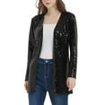 thumbnail image 1 of Women's Sequin Jacket Open Front Coat Blazer Party Cocktail Outerwear Cardigan, 1 of 5