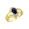 thumbnail image 3 of RYLOS Rings for Women 14K Gold Plated Silver Swirl Ring with 7X5MM Oval Gemstone &  Diamond Ring September Sapphire Jewelry Size 6, 3 of 7