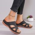 thumbnail image 4 of Womens Wedge Sandals Leather: Dressy Sandal with Arch Support Comfortable Walking, Casual Slip on Summer Shoes, 4 of 7