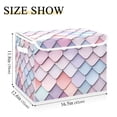 thumbnail image 5 of Yayeee Collapsible Cube Storage Bin with Lid Fabric Closet Decorative Basket with Handles, Pink Art Pattern, 5 of 7