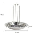 thumbnail image 3 of Folding Stainless Steel Chicken Roaster Rack Cooking Roasting Cooking Grill Pan Grill Pan Tool Portable Duck Holder Grill Stand Roasting for Camping Picnic, 3 of 9