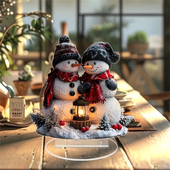 Christmas Snowman Desktop Decorations Santa Claus Desktop Decoration Home Office Acrylic Decoration Ornaments Christmas Decorations
